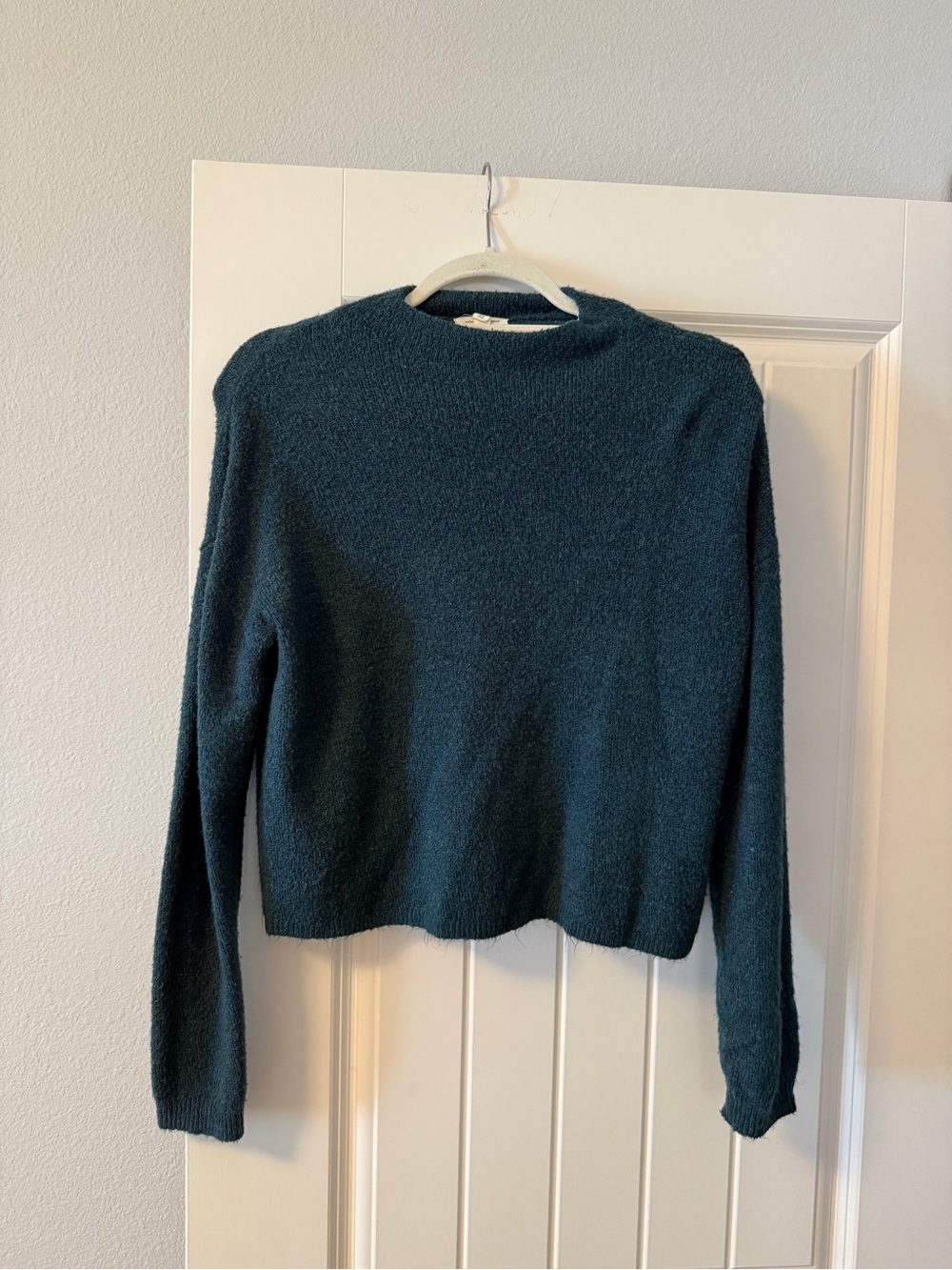 Urban Outfitters Teal Textured Crewneck Sweater